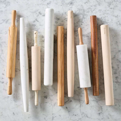 Sur La Table Marble Rolling Pin with Wooden Handles