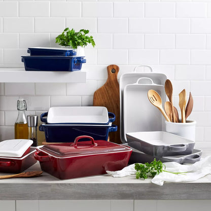 Sur La Table Rectangular Stoneware Casserole with Lid, 4 qt.