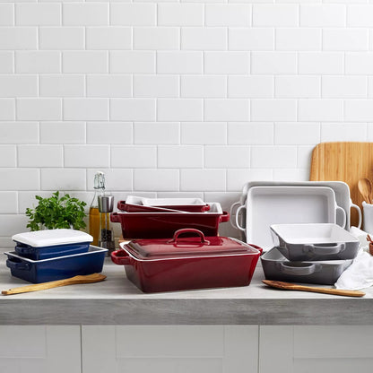 Sur La Table Rectangular Stoneware Casserole with Lid, 4 qt.