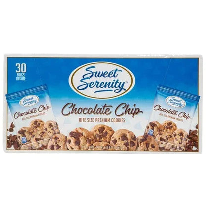 Sweet Serenity Bite Size Premium Cookies, Chocolate Chip, 2 oz, 30-count