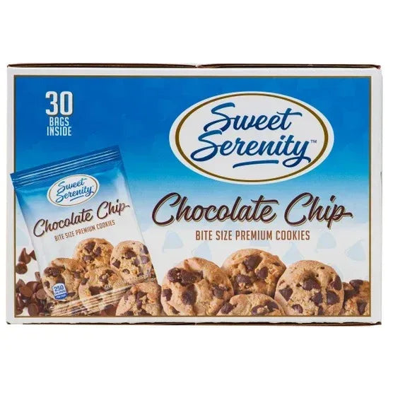 Sweet Serenity Bite Size Premium Cookies, Chocolate Chip, 2 oz, 30-count