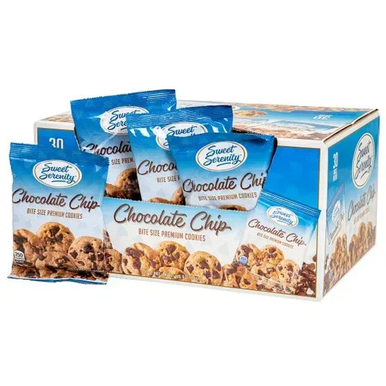 Sweet Serenity Bite Size Premium Cookies, Chocolate Chip, 2 oz, 30-count