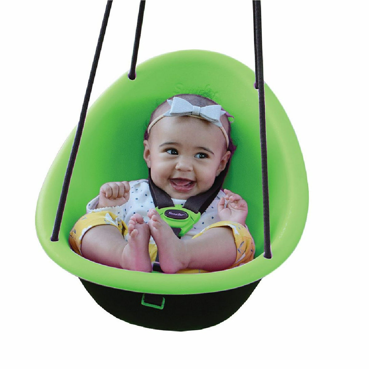 Swurfer Kiwi Baby - Toddler Swing with Foam-Lined Shell, Indoor and Outdoor Toy, Ages 6 Months+