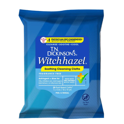 T.N. Dickinson's Witch Hazel Cleansing Cloths, 25 Count