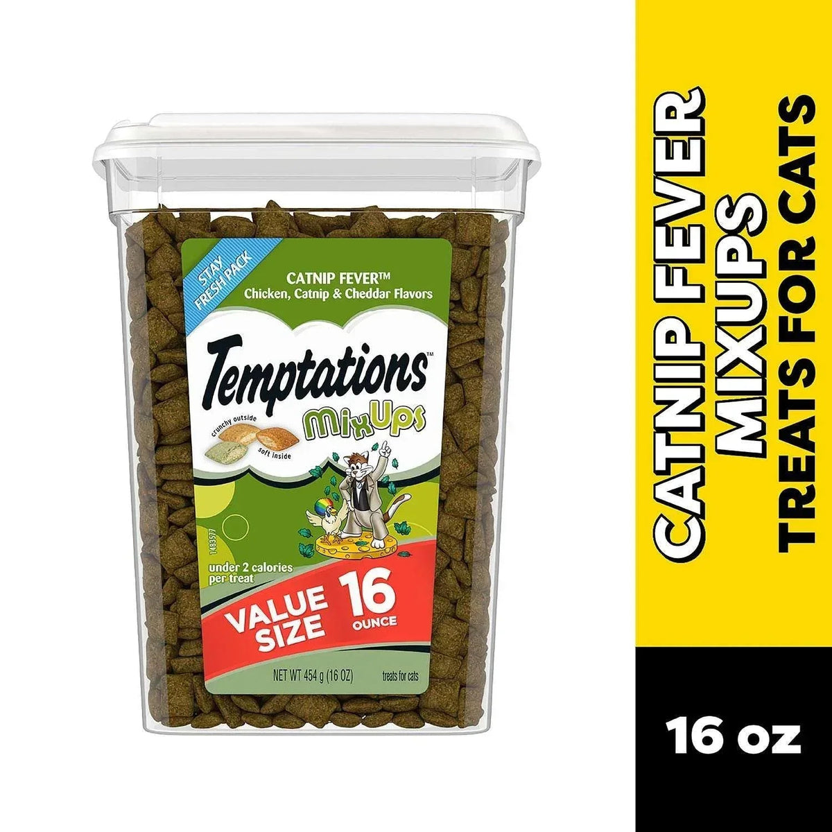 TEMPTATIONS Cat Treats Variety Pack with Tasty Chicken Flavor, Catnip Fever, & Surfers' Delight, 16 oz., 3 tubs
