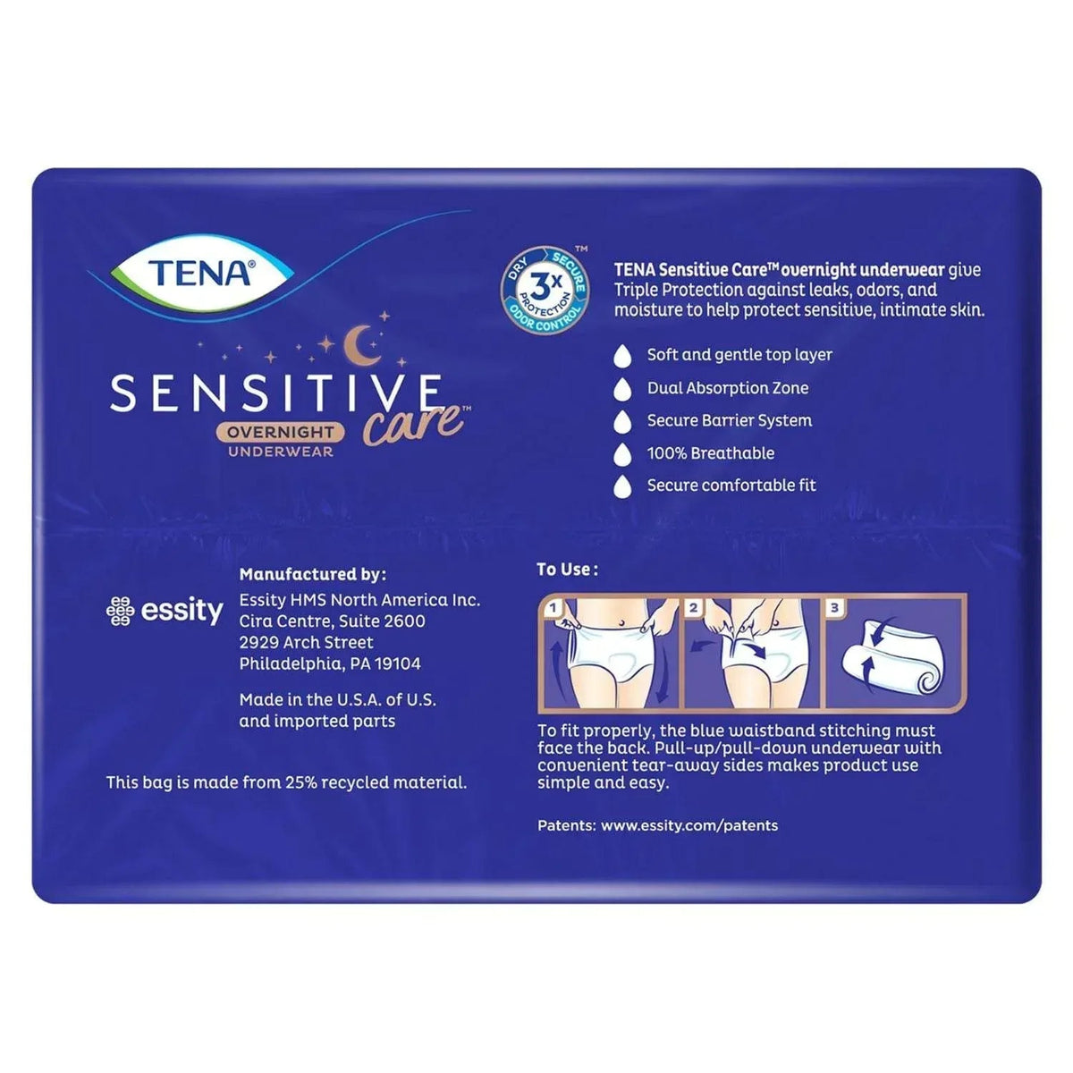 TENA Intimates Overnight Underwear, Choose Size