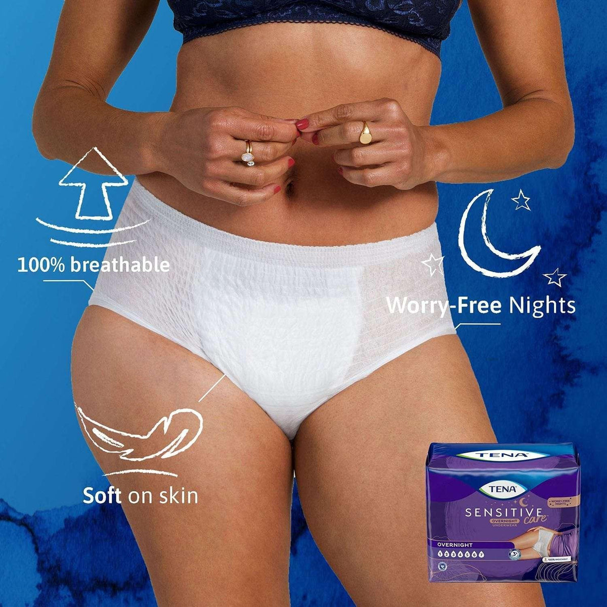 TENA Intimates Overnight Underwear, Choose Size