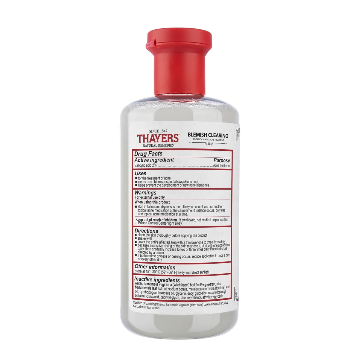 (2 PACK )THAYERS Blemish Clearing Salicylic Acid Toner, Acne Treatment Face Toner with 2% Salicylic Acid, Soothing and Non-Stripping Skin Care 12.0 fl. oz.