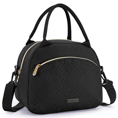 TOURIT Insulated Lunch Box Reusable Lunch Tote Bag, Soft Thermal Cooler Bag Food Container with Adjustable Shoulder Strap for Women Men, Work School Picnic Beach, Cream