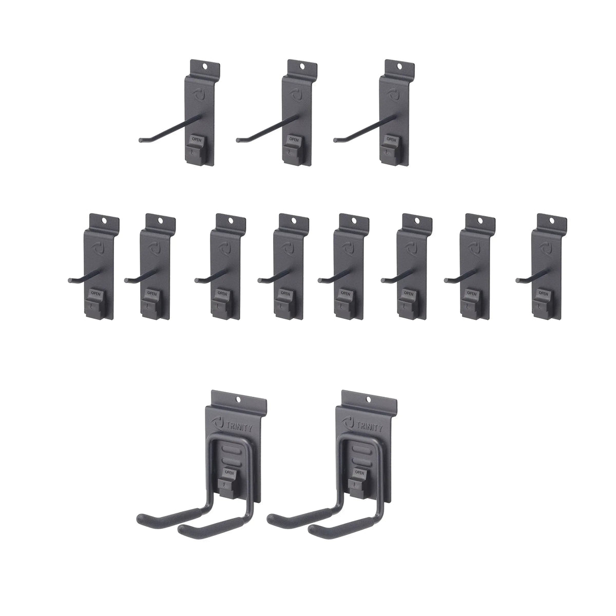 TRINITY 16 Sq Ft Modular Slatwall 13-piece Accessory Set