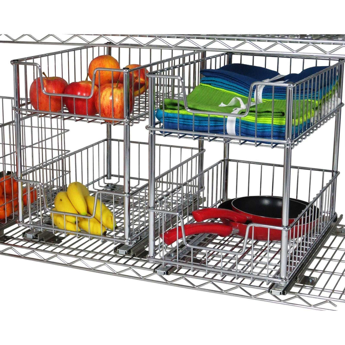 TRINITY EcoStorage 2-tier Wire Drawer with Slides, 2-pack