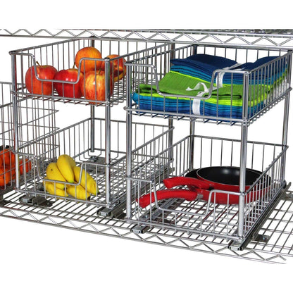 TRINITY EcoStorage 2-tier Wire Drawer with Slides, 2-pack