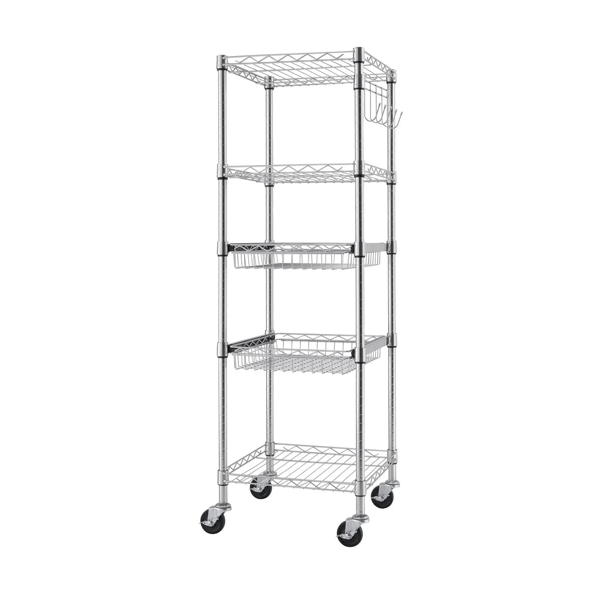 TRINITY EcoStorage 5-Tier NSF Rack w/ Sliding Pull-Out Baskets & Wheels