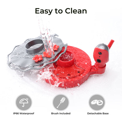 TT Nature Smart Glass Hummingbird Feeder with Camera, 2K HD Video Solar Powered , AI Bird Identification, Ant Moat & Water Monitor, Ideal Gift