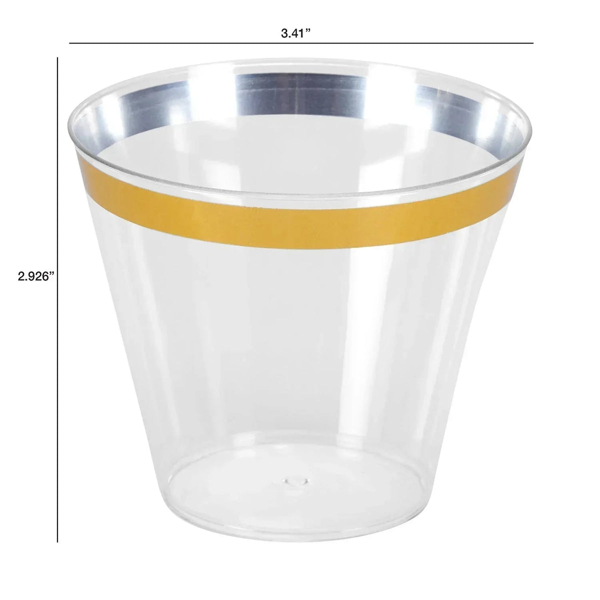 Tableluxe Premium Gold Rimmed Clear Plastic Tumbler, 9 fl. oz, 48 ct.