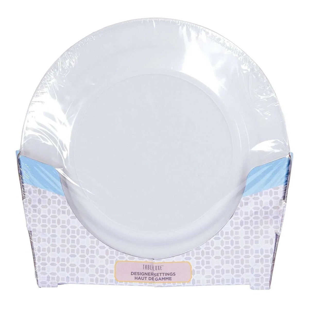 Tableluxe Premium Disposable Round White with Gold Trim Plastic Plates, 7" & 10", 48 ct.
