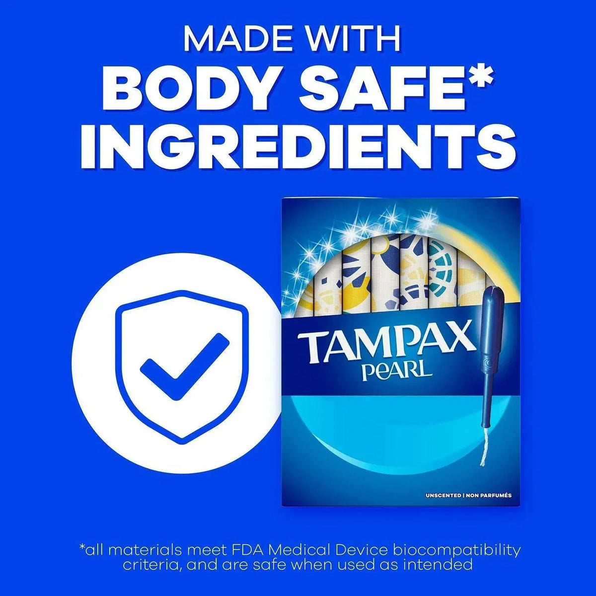 Tampax Pearl Tampons Trio Pack, Unscented, 86 ct.