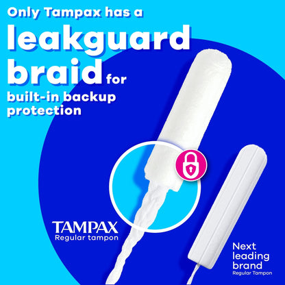 Tampax Pearl Tampons with LeakGuard Braid, Super Absorbency, 100 Count