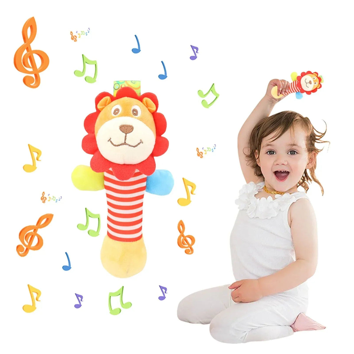 Clear!Tarmeek Baby Soft Rattles Shaker Teething for 0-6 Months Newborn,Infant Developmental Hand Grip Baby Cute Stuffed Animal Doll for 6-12 Months Toddlers,Birthday Gifts for Kids