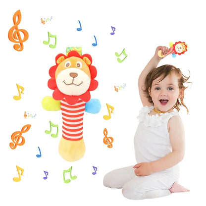 Clear!Tarmeek Baby Soft Rattles Shaker Teething for 0-6 Months Newborn,Infant Developmental Hand Grip Baby Cute Stuffed Animal Doll for 6-12 Months Toddlers,Birthday Gifts for Kids