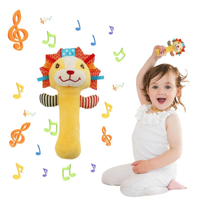 Clear!Tarmeek Baby Soft Rattles Shaker Teething for 0-6 Months Newborn,Infant Developmental Hand Grip Baby Cute Stuffed Animal Doll for 6-12 Months Toddlers,Birthday Gifts for Kids
