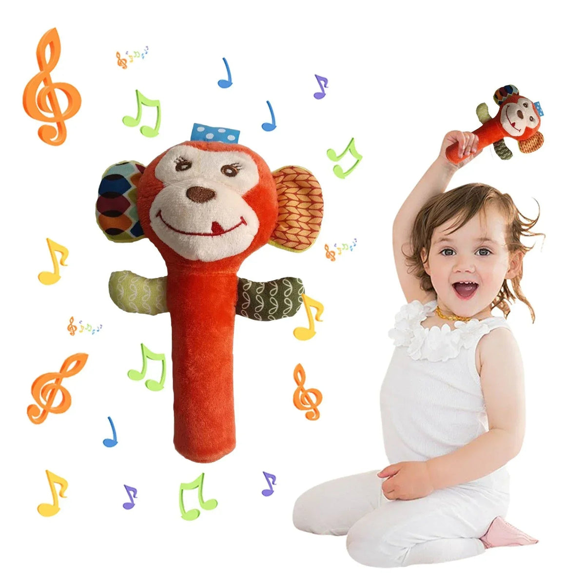 Clear!Tarmeek Baby Soft Rattles Shaker Teething for 0-6 Months Newborn,Infant Developmental Hand Grip Baby Cute Stuffed Animal Doll for 6-12 Months Toddlers,Birthday Gifts for Kids
