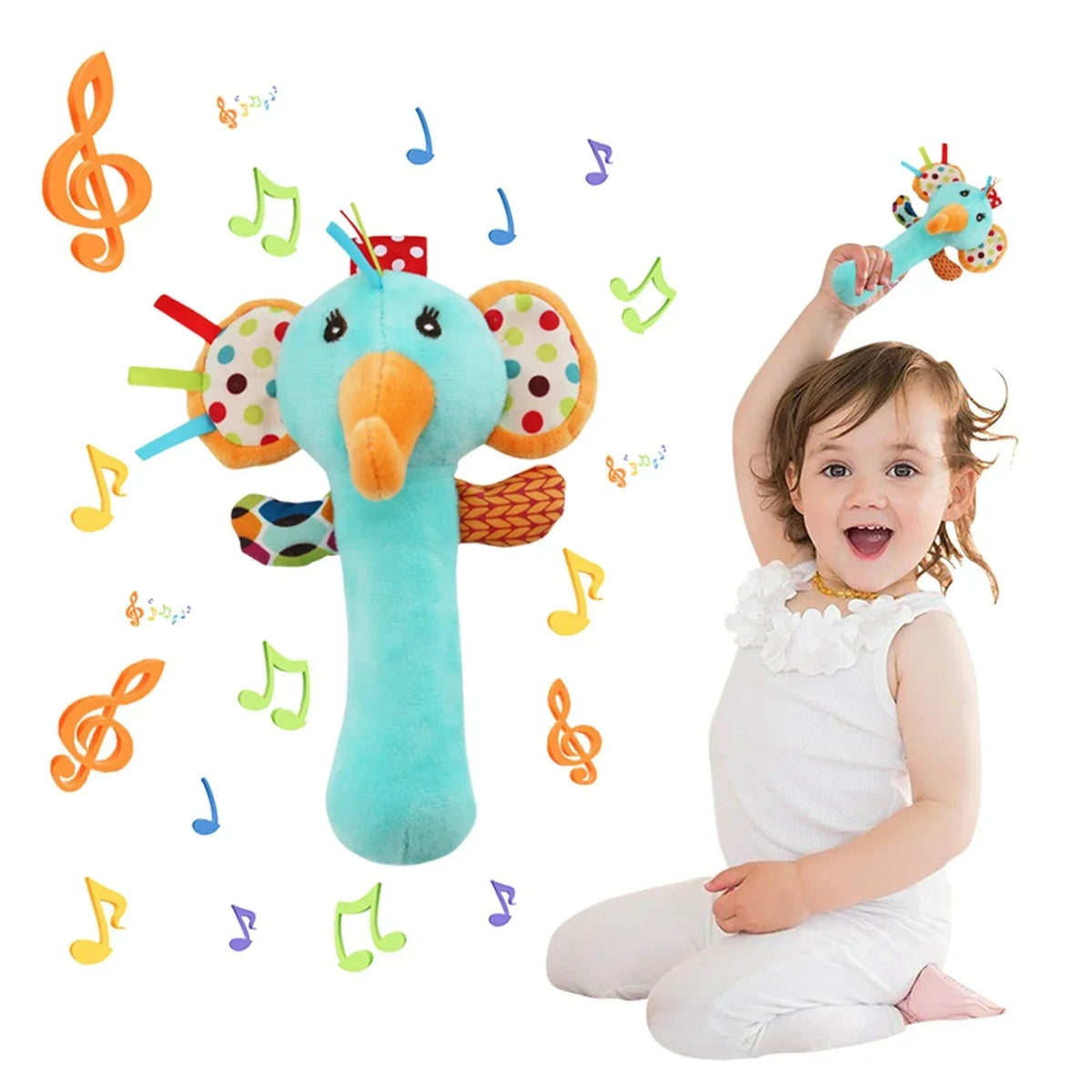 Clear!Tarmeek Baby Soft Rattles Shaker Teething for 0-6 Months Newborn,Infant Developmental Hand Grip Baby Cute Stuffed Animal Doll for 6-12 Months Toddlers,Birthday Gifts for Kids