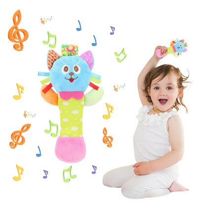 Clear!Tarmeek Baby Soft Rattles Shaker Teething for 0-6 Months Newborn,Infant Developmental Hand Grip Baby Cute Stuffed Animal Doll for 6-12 Months Toddlers,Birthday Gifts for Kids