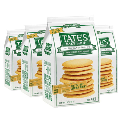 Tate's Bake Shop Gluten Free Cookies Variety Pack, Lemon, Ginger Zinger and Chocolate Chip Cookies, 4-7 oz Bags