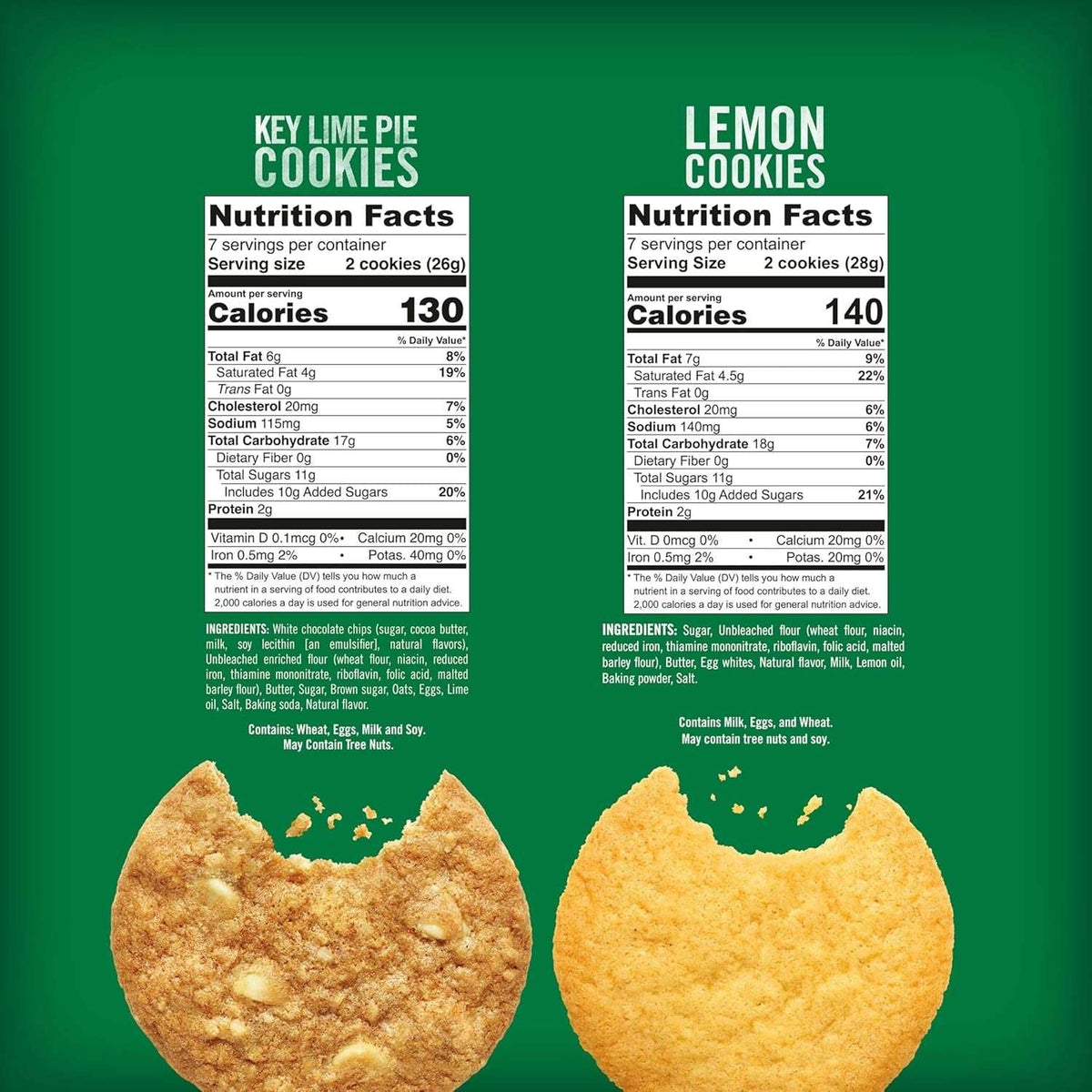 Tate's Bake Shop Key Lime Pie & Lemon Cookies Variety Pack, 4 Bags – Crisp, Buttery & Zesty Flavor