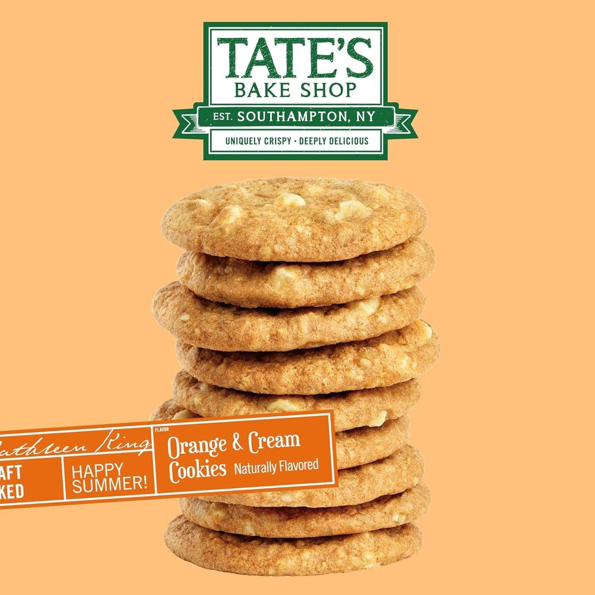 Tate's Bake Shop Orange & Cream Cookies with White Chocolate Chips, Limited Edition, 4 x 6.5 oz Bags