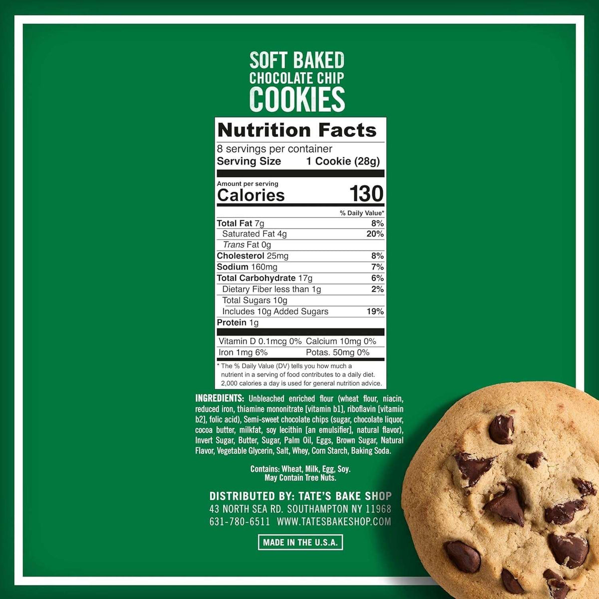 Tate's Bake Shop Soft Baked Chocolate Chip Cookies, 4 x 8 oz Bags