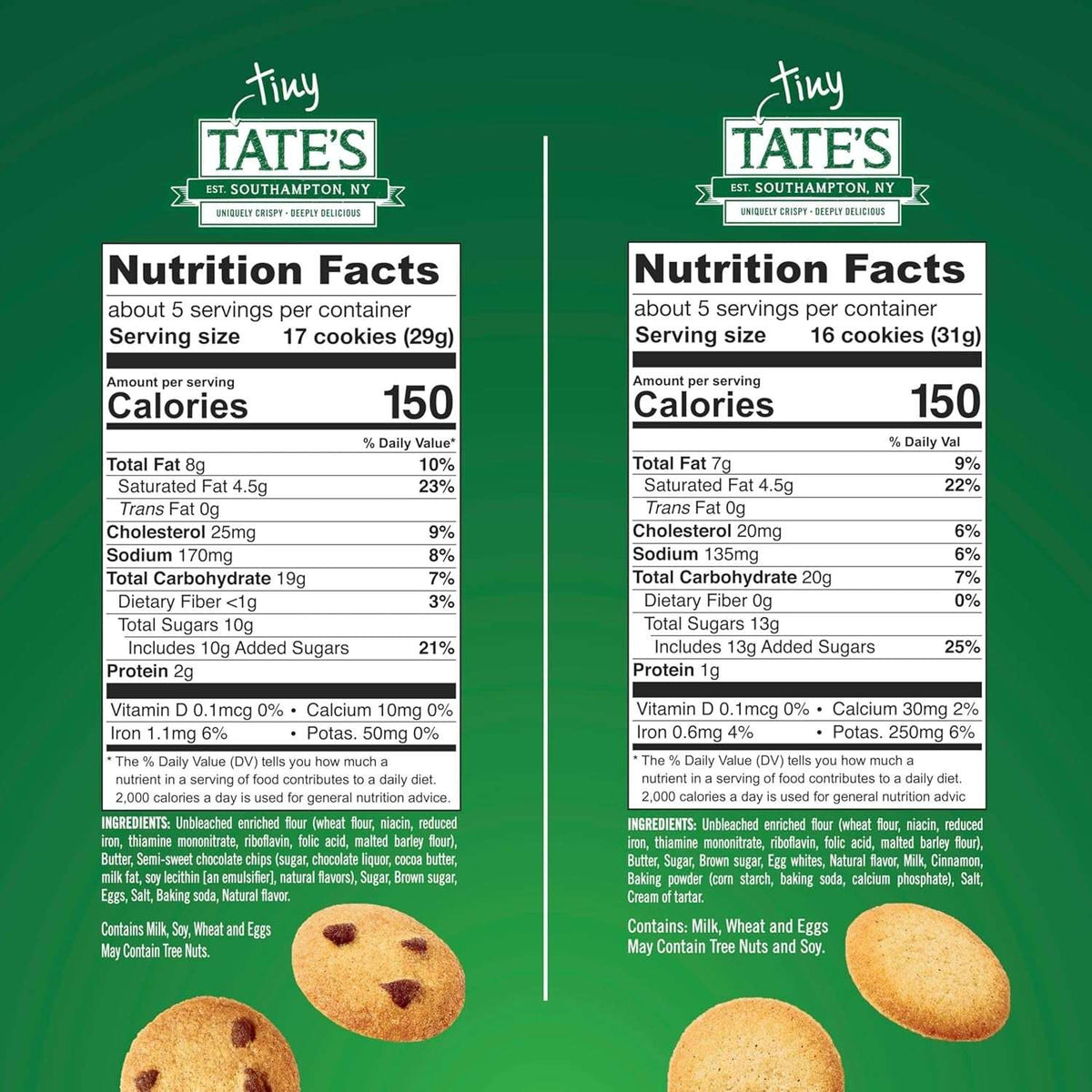Tate's Bake Shop Tiny Tate's Variety Pack Chocolate Chip & Snickerdoodle Cookies, 3 x 5.5 oz Bags
