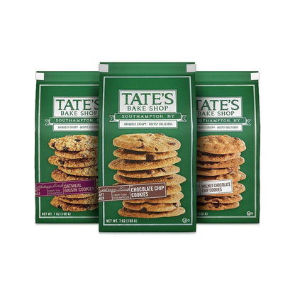 Tate's Bake Shop Variety Pack Oatmeal Raisin, Chocolate Chip & Chocolate Chip Walnut Cookies, 3 x 7 oz Bags