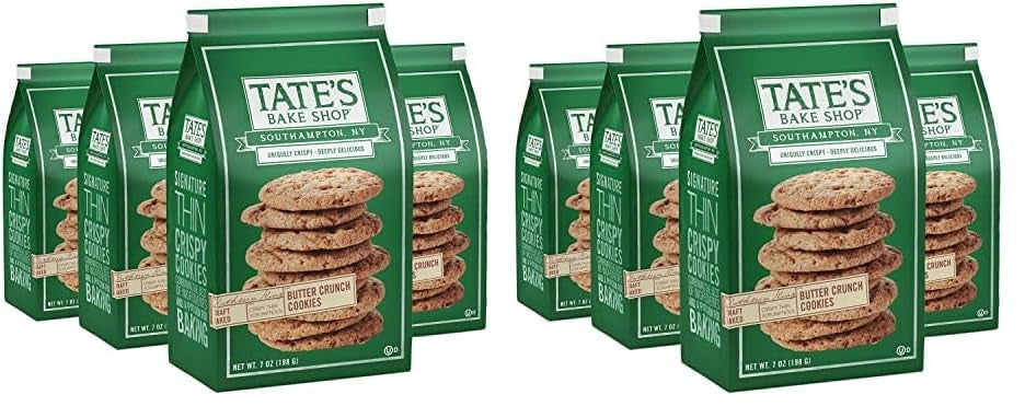 Tate's Bake Shop Butter Crunch Cookies – Thin & Crispy Gourmet Cookies (7 oz Bags, Pack of 2)