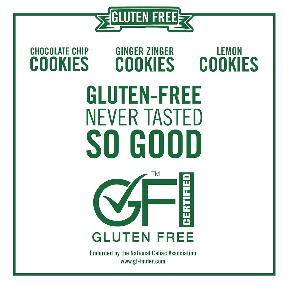 Tate's Bake Shop Gluten Free Cookies Variety Pack, Lemon, Ginger Zinger and Chocolate Chip Cookies, 3-7 oz Bags