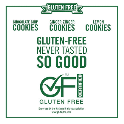 Tate's Bake Shop Gluten Free Cookies Variety Pack, Lemon, Ginger Zinger and Chocolate Chip Cookies, 3-7 oz Bags