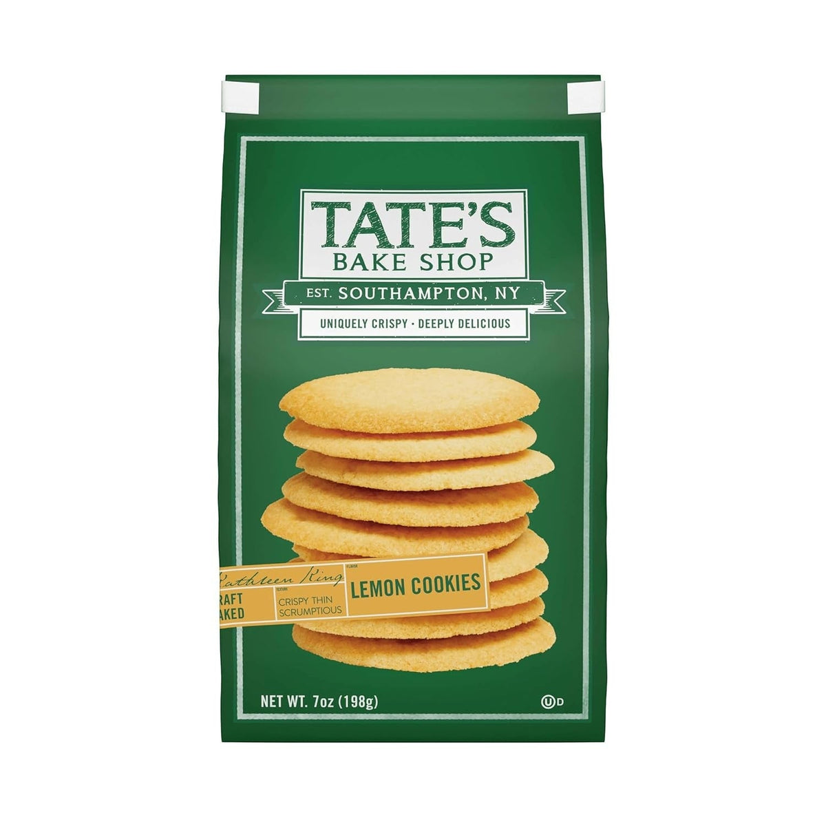 Tate's Bake Shop Lemon Cookies – Thin & Crispy Gourmet Cookies (7 oz)