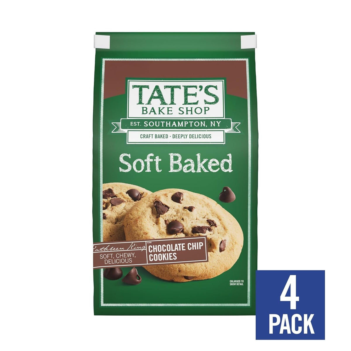 Tate's Bake Shop Soft Baked Chocolate Chip Cookies, 4 x 8 oz Bags