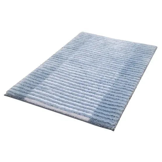 Textured Stripe Microfiber Bath Rug