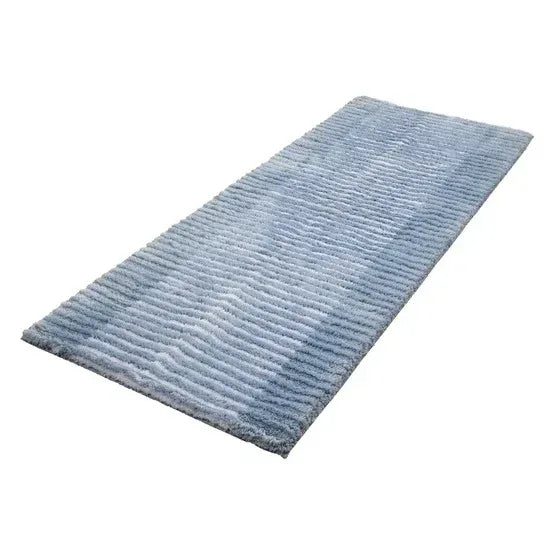 Textured Stripe Microfiber Bath Rug