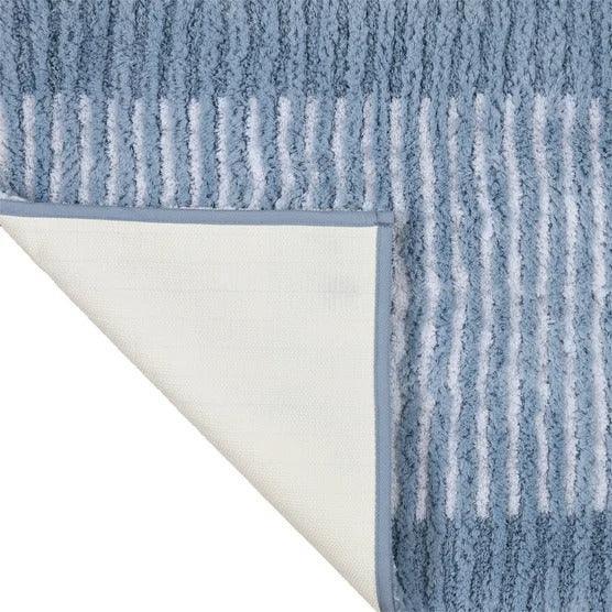 Textured Stripe Microfiber Bath Rug