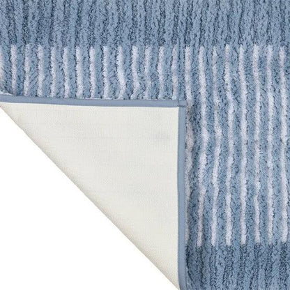 Textured Stripe Microfiber Bath Rug