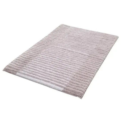 Textured Stripe Microfiber Bath Rug