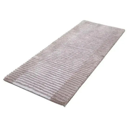 Textured Stripe Microfiber Bath Rug