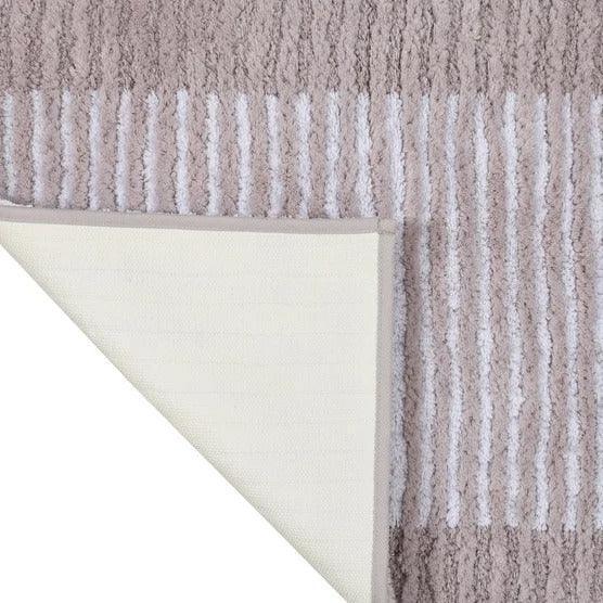Textured Stripe Microfiber Bath Rug