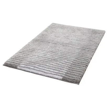Textured Stripe Microfiber Bath Rug