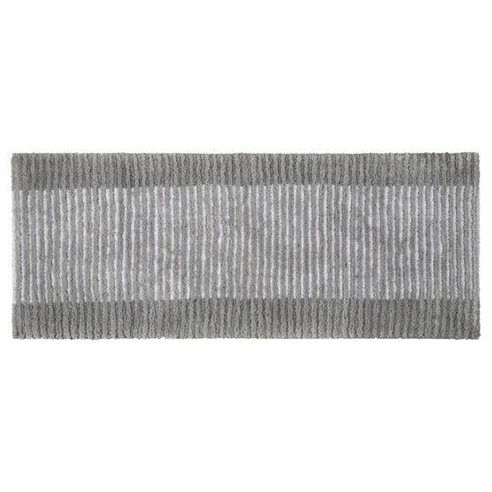 Textured Stripe Microfiber Bath Rug