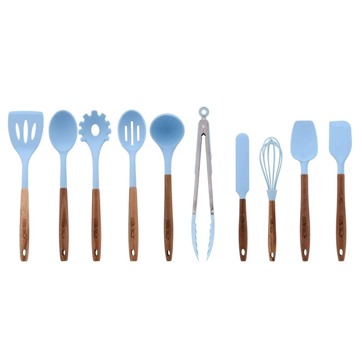 The Pioneer Woman 10-Piece Silicone and Acacia Wood Handle Cooking Utensils Set