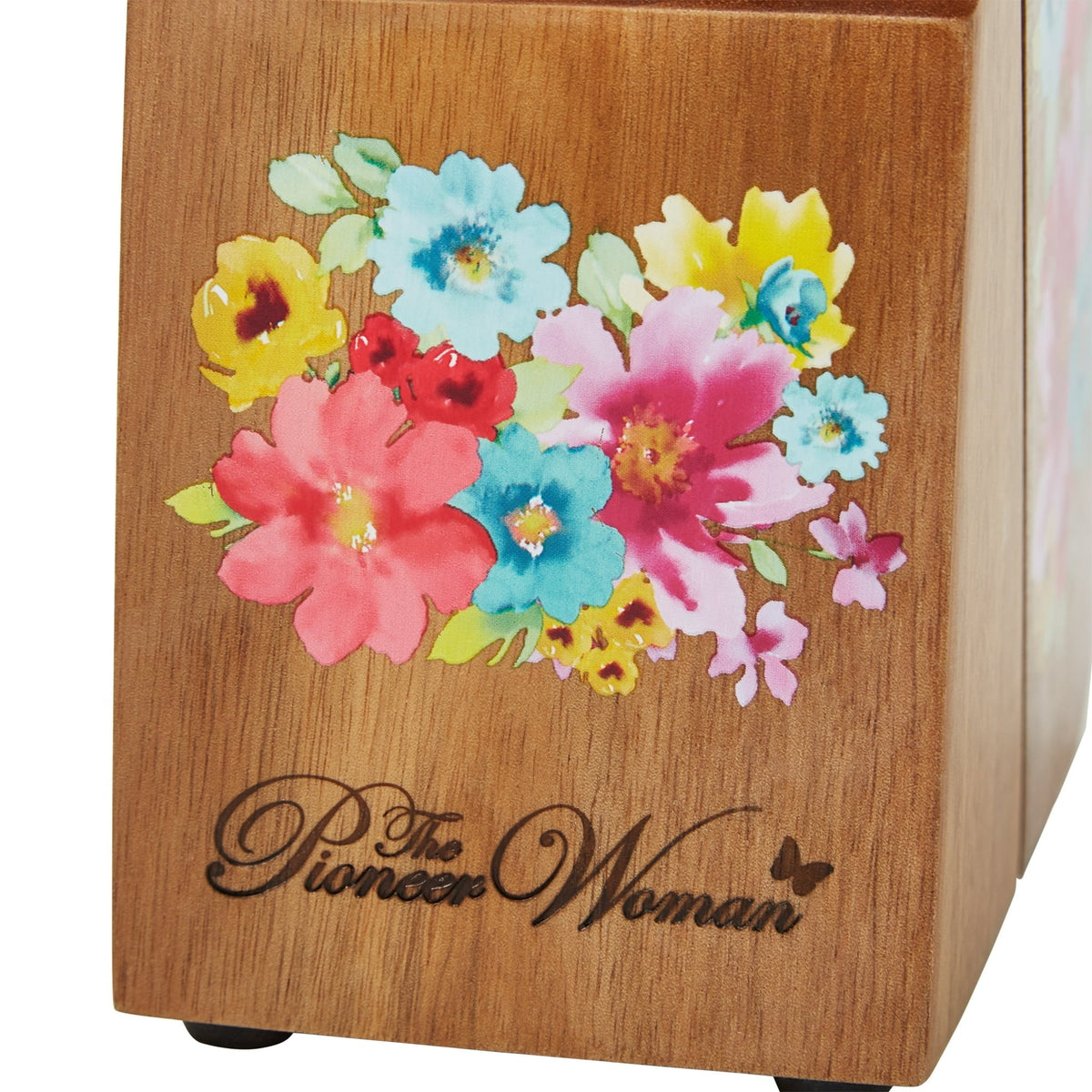 The Pioneer Woman Breezy Blossoms 11-Piece Stainless Steel Knife Block Set, Teal